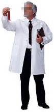 A scientist tries to assume a cool pose.